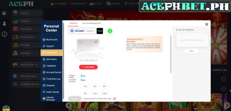 Supported channels in ACEPH Account Deposit Guide